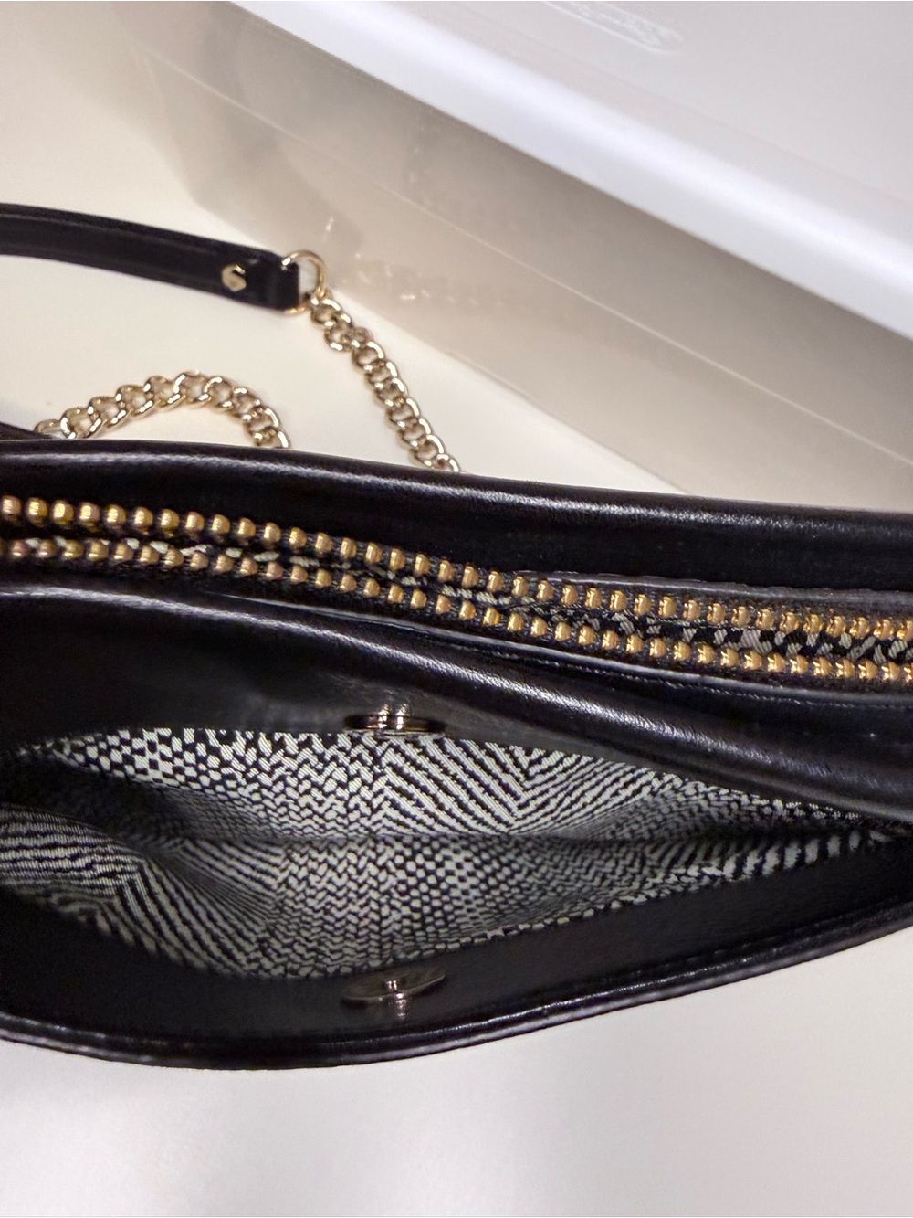 🆕 Rebecca Minkoff | Crosby Crossbody Bag Purse Clutch | Black Leather | Gold - Picture 9 of 16
